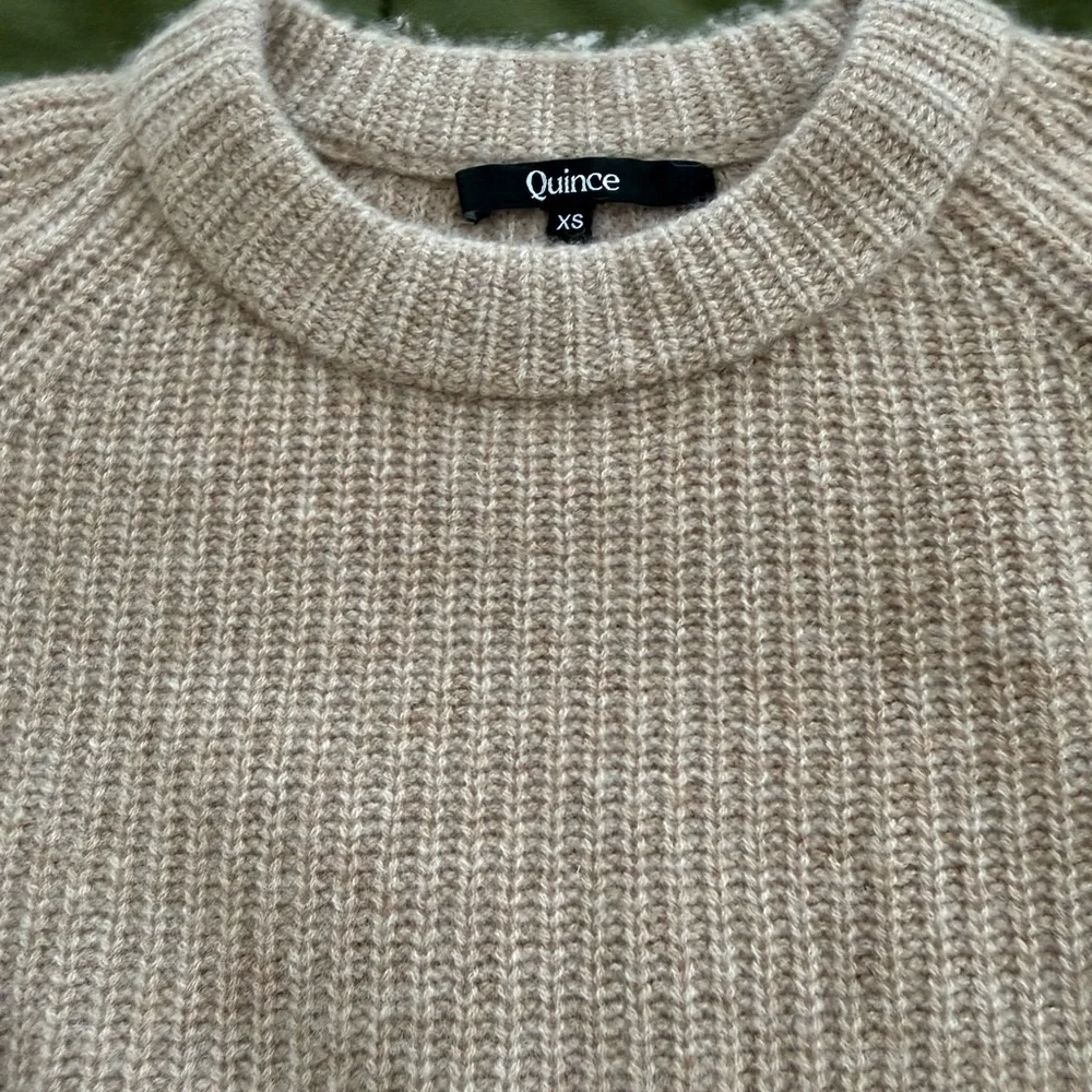 Quince Camel Ribbed Cashmere Sweater - Picture 1 of 4